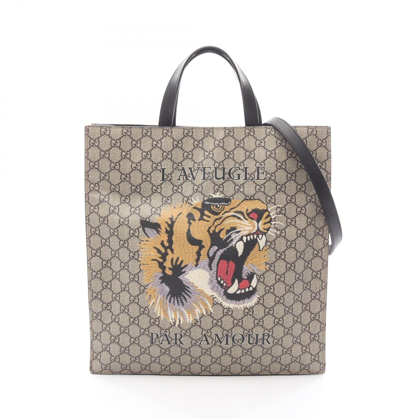 Gucci Supreme Tiger Pvc Coated Tote Bag Canvas