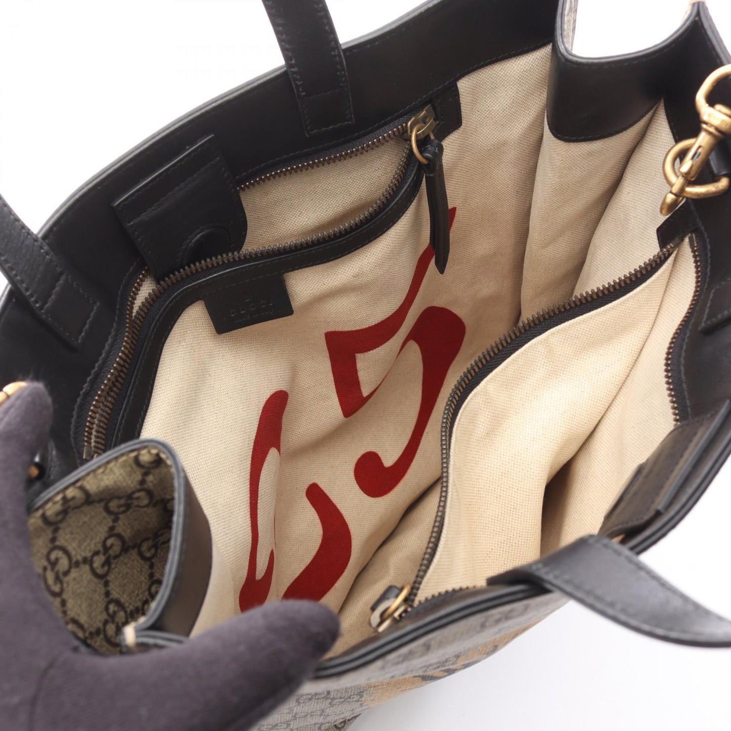 Gucci Supreme Tiger Pvc Coated Tote Bag Canvas