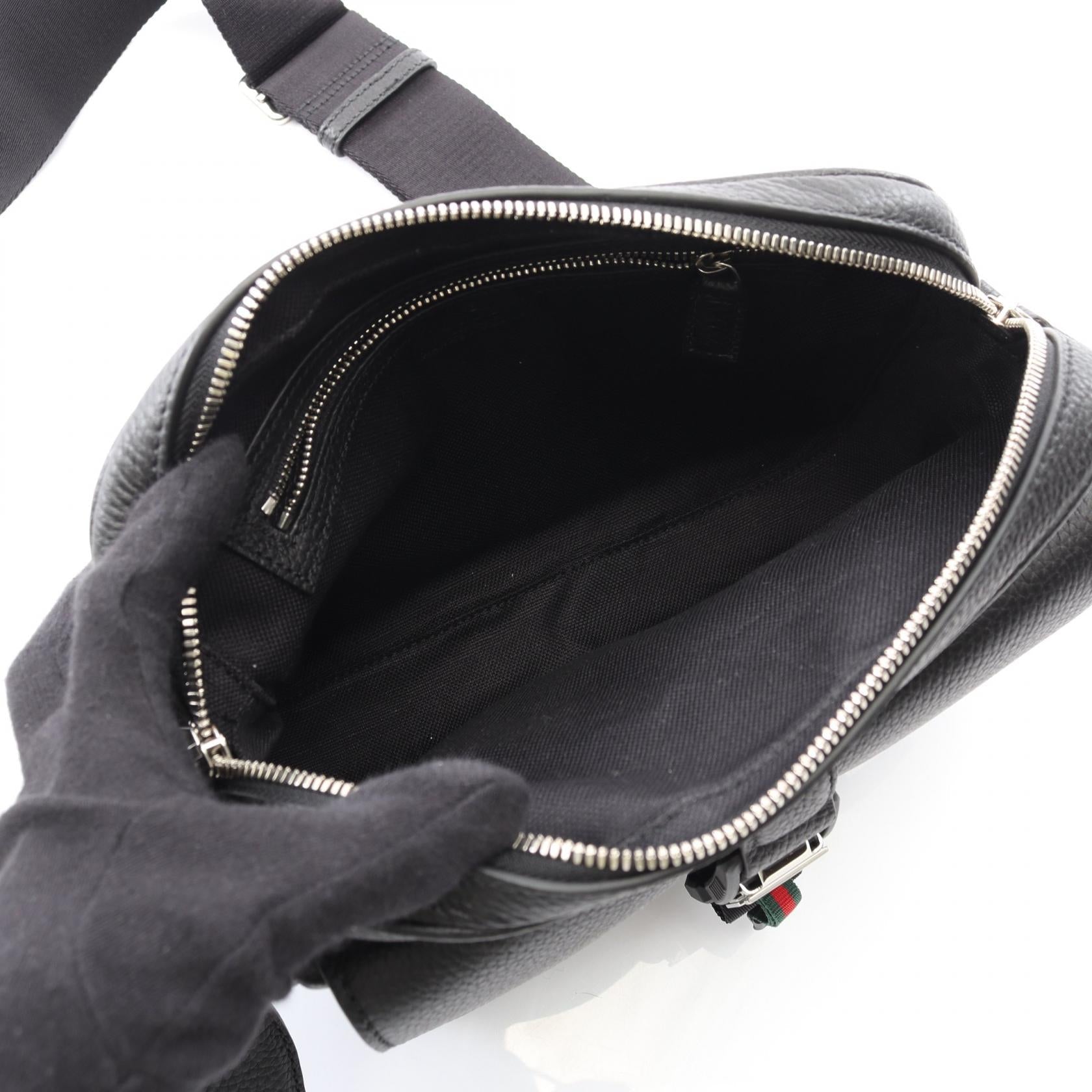 Gucci Web Stripe Shoulder Bag Leather