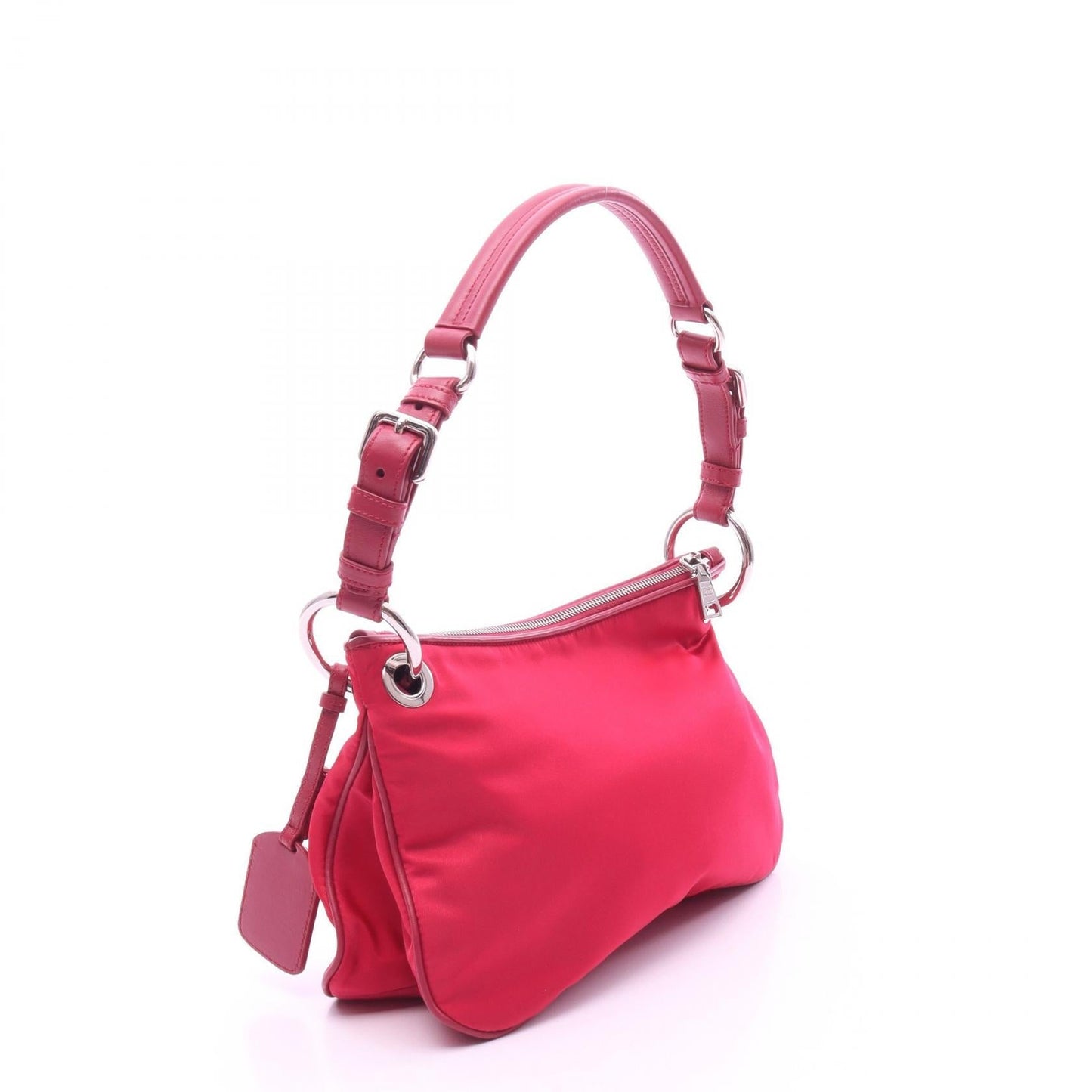 Prada Tessuto Soft Ca Shoulder Bag Leather Nylon