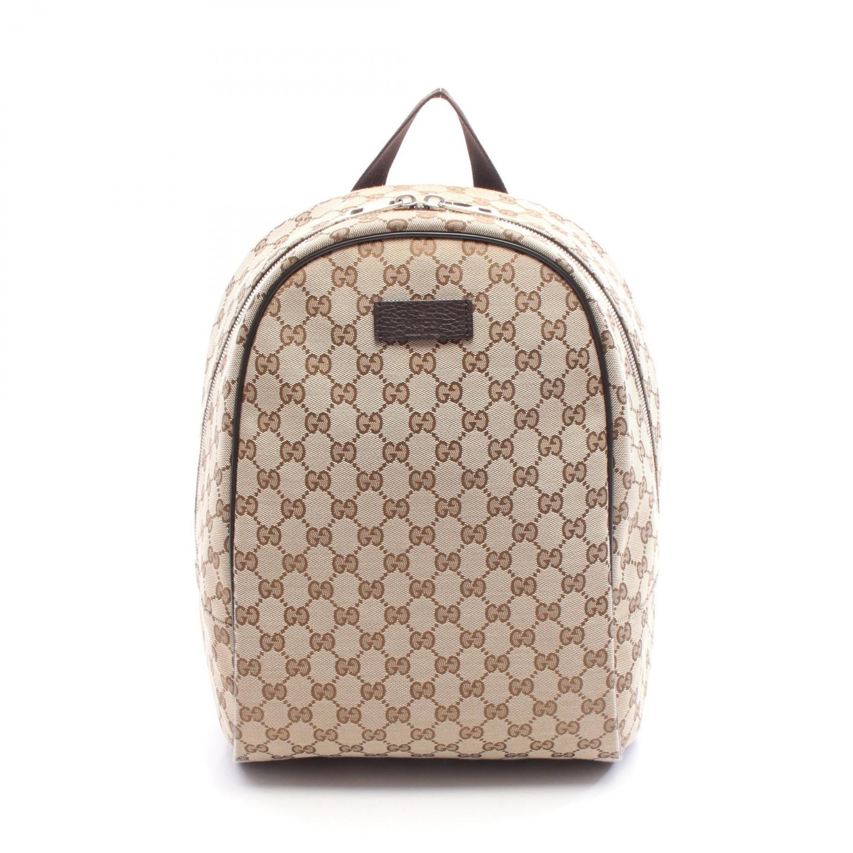 Gucci Backpack Leather Canvas Leather Backpack