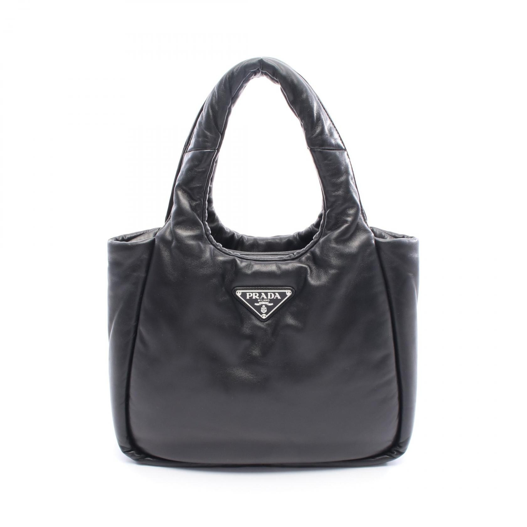 Prada Triangle Handbag Leather Logo Travel Bag