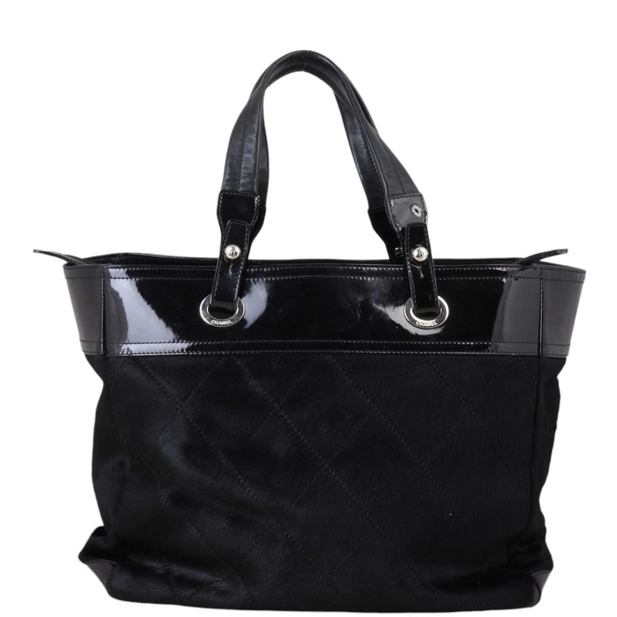 Chanel Ponyhair Paris-Biarritz Tote Quilted Black Tote Bag