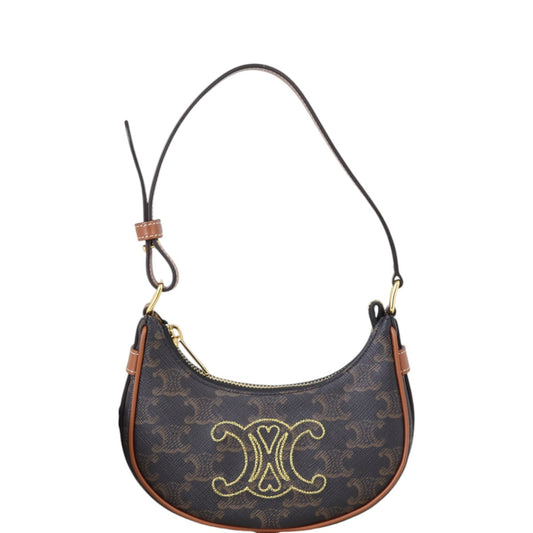 Celine Ava Triomphe Hobo Embroidered Handbag Mini Travel Bag