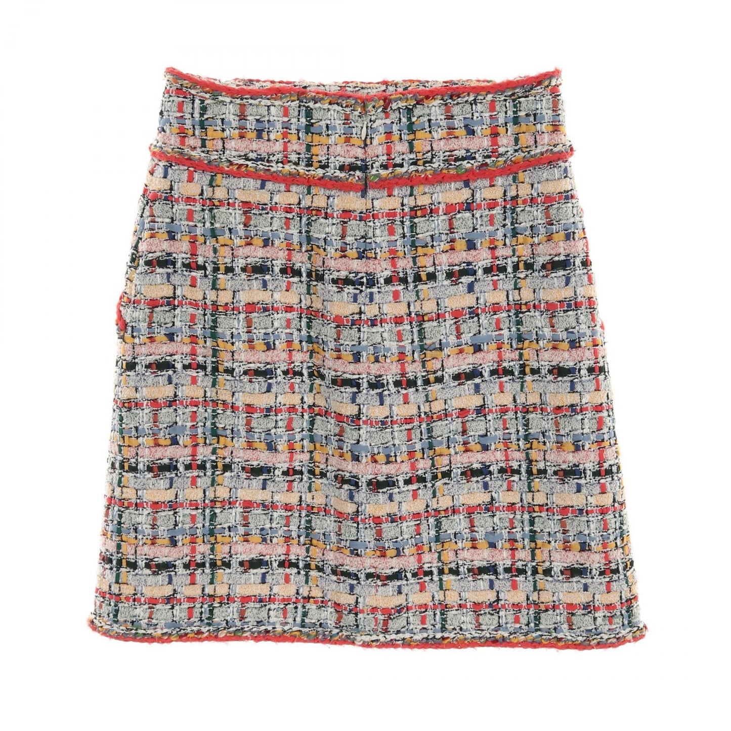 Chanel Coco Mark Button Cotton Silk Nylon Skirt