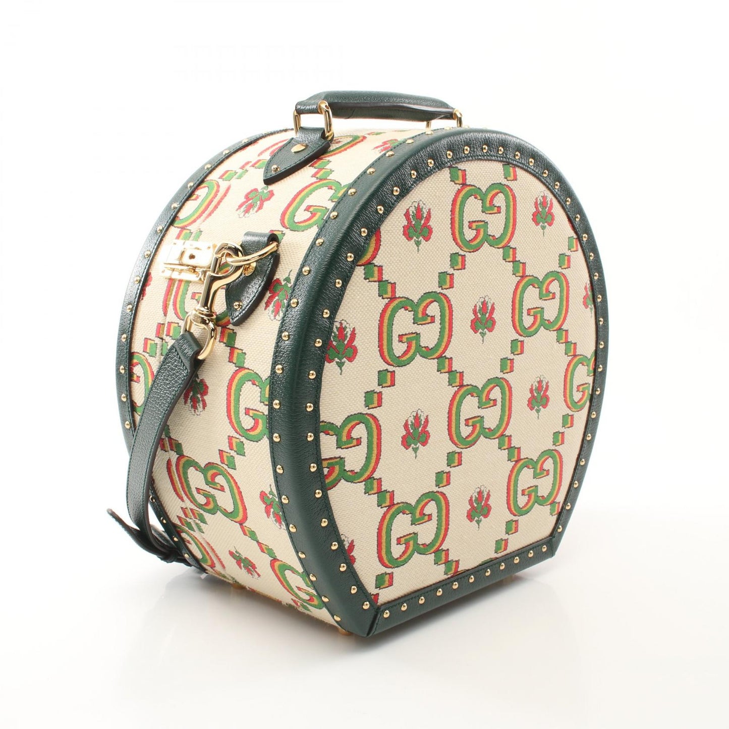 Gucci Flower Jacquard Coated Handbag Canvas Travel Bag