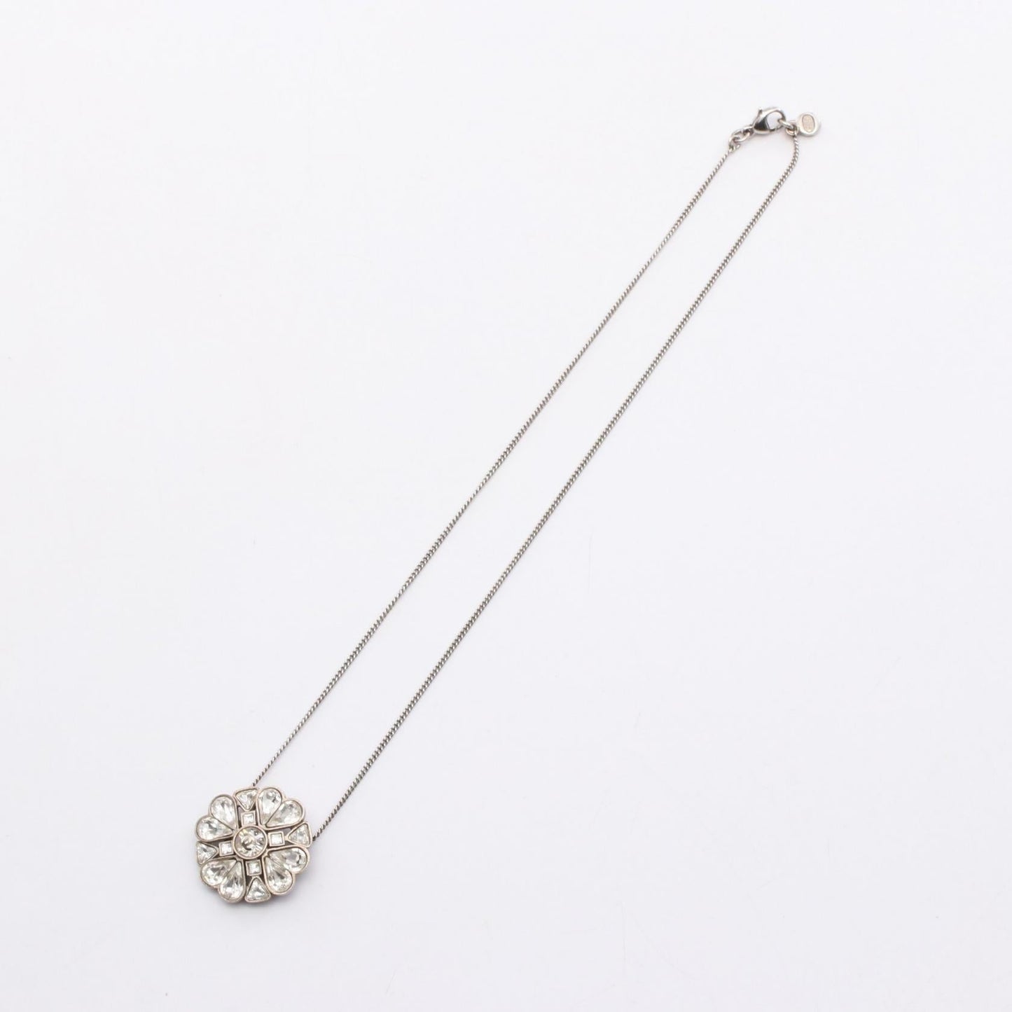 Chanel Clover Coco Mark Stainless Steel Crystal Necklace
