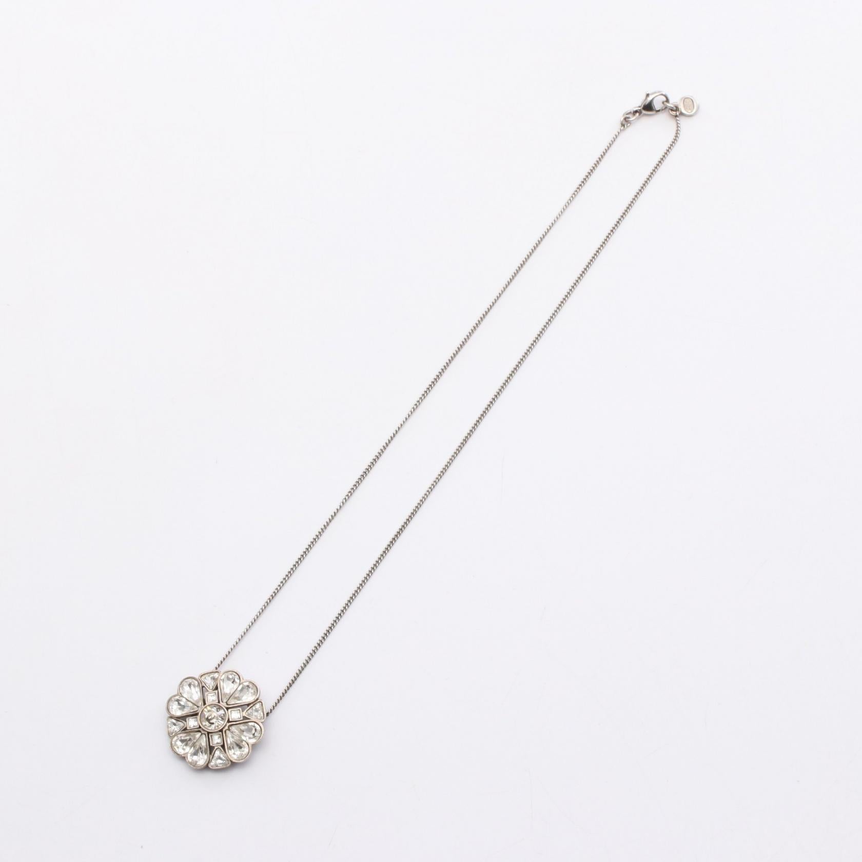 Chanel Clover Coco Mark Stainless Steel Crystal Necklace
