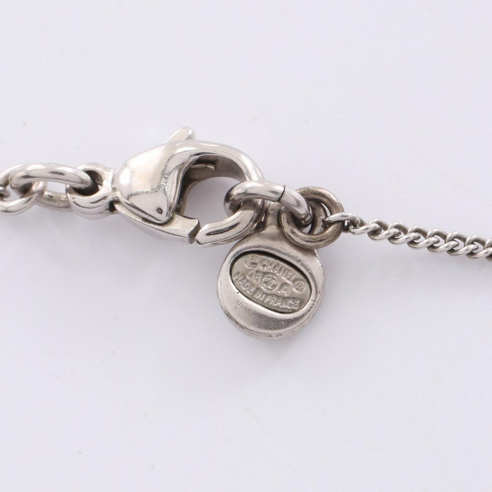 Chanel Clover Coco Mark Stainless Steel Crystal Necklace