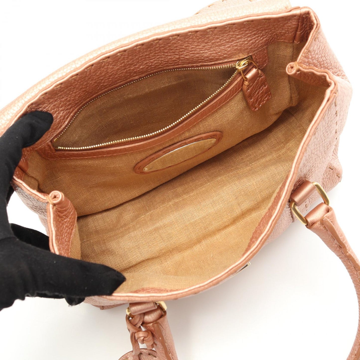 Fendi Selleria Linda Handbag Leather Mini Travel Bag