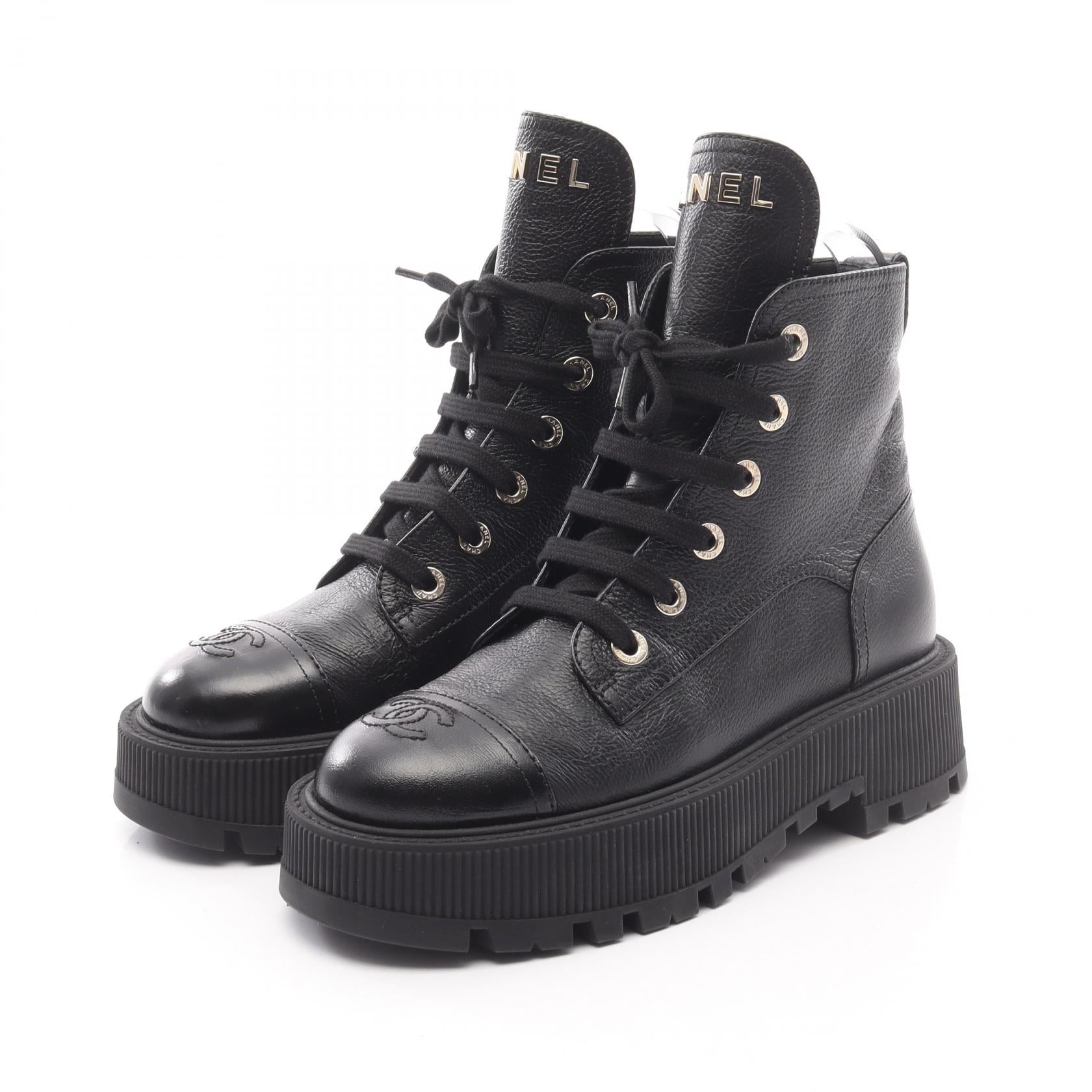 Chanel Coco Mark Leather Boots for Women