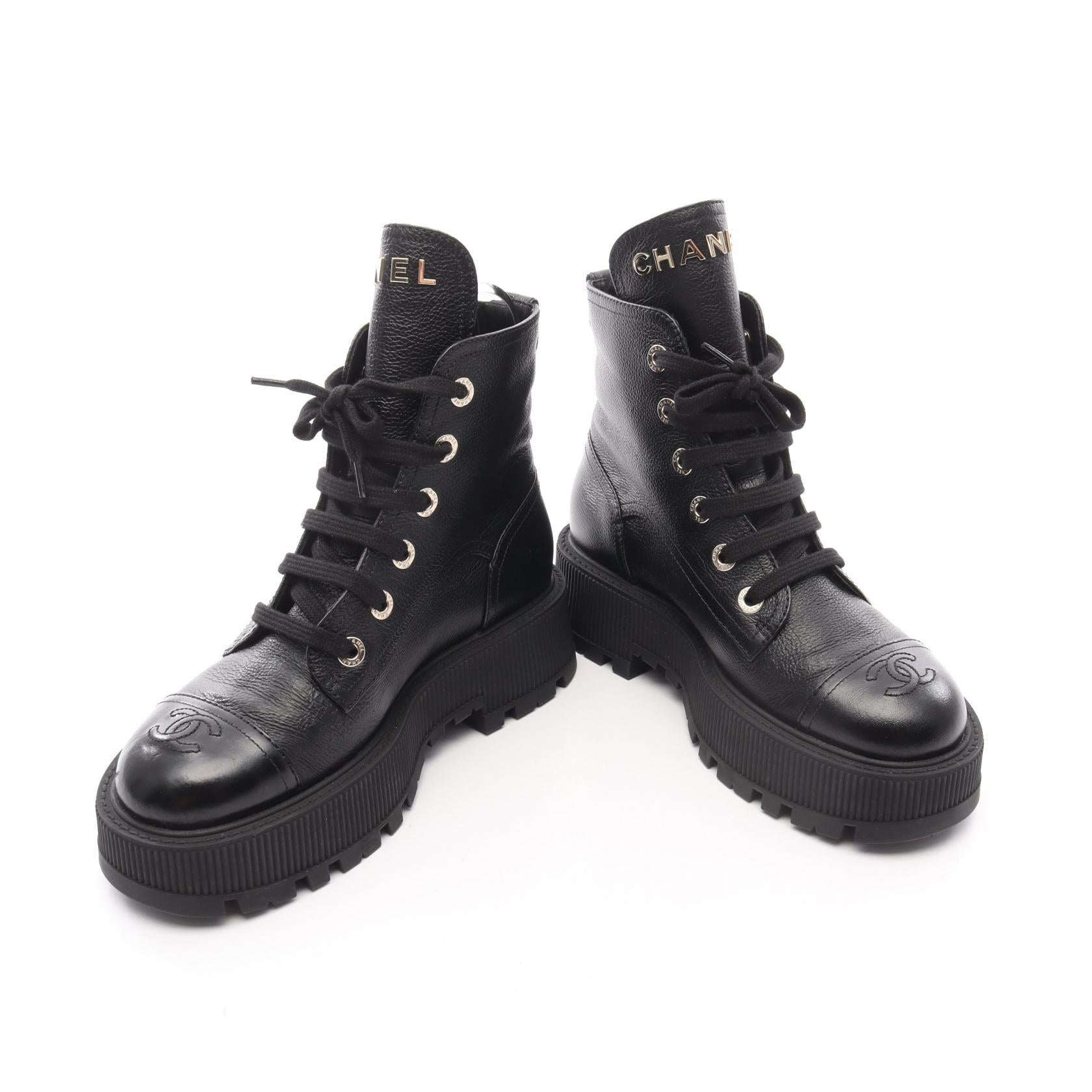 Chanel Coco Mark Leather Boots for Women