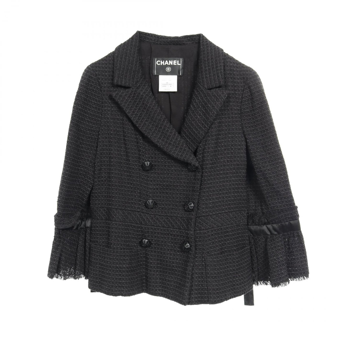 Chanel Coco Mark Button Tweed Nylon Outerwear