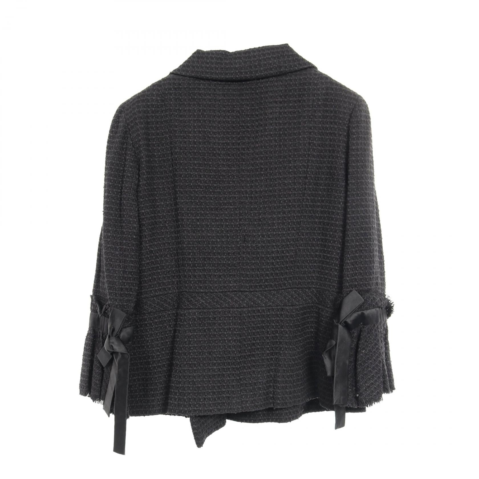 Chanel Coco Mark Button Tweed Nylon Outerwear Bag
