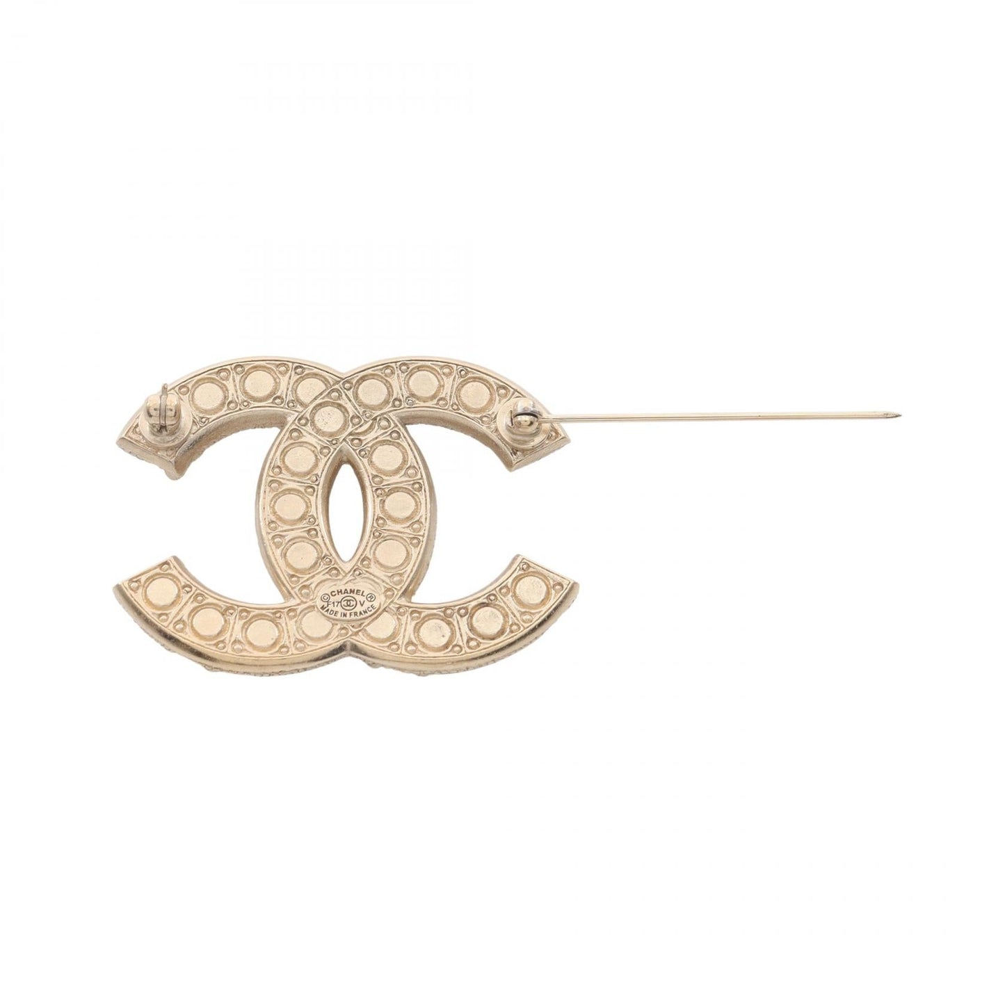 Chanel Coco Mark Brooch Faux Pearl Rhinestone Brooch