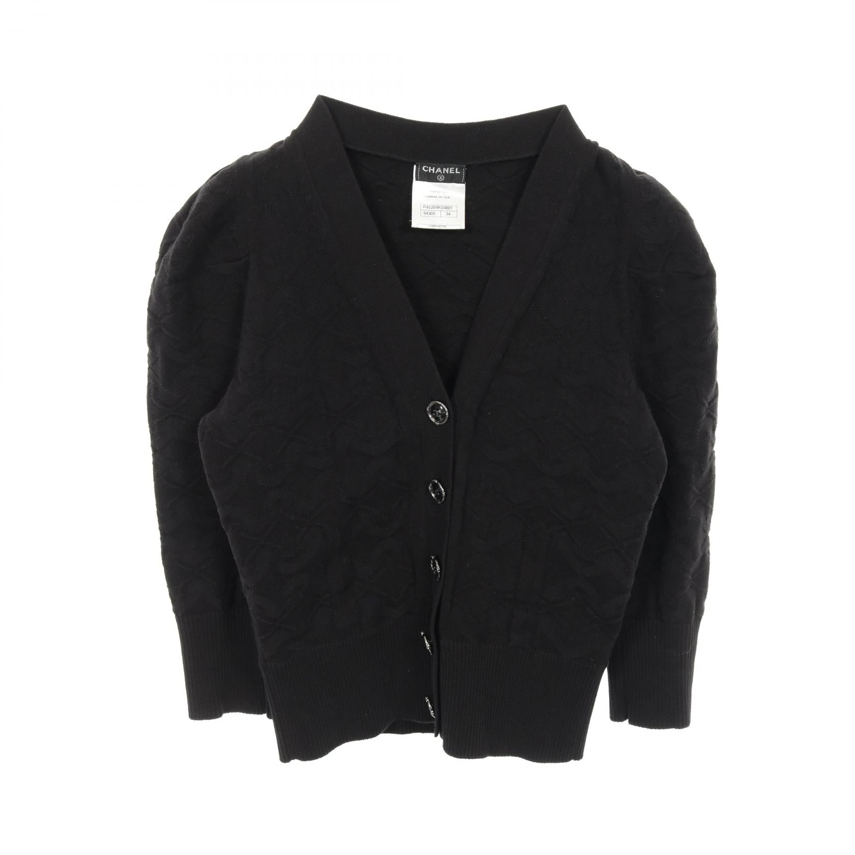 Chanel Coco Mark Button Cotton Cardigan