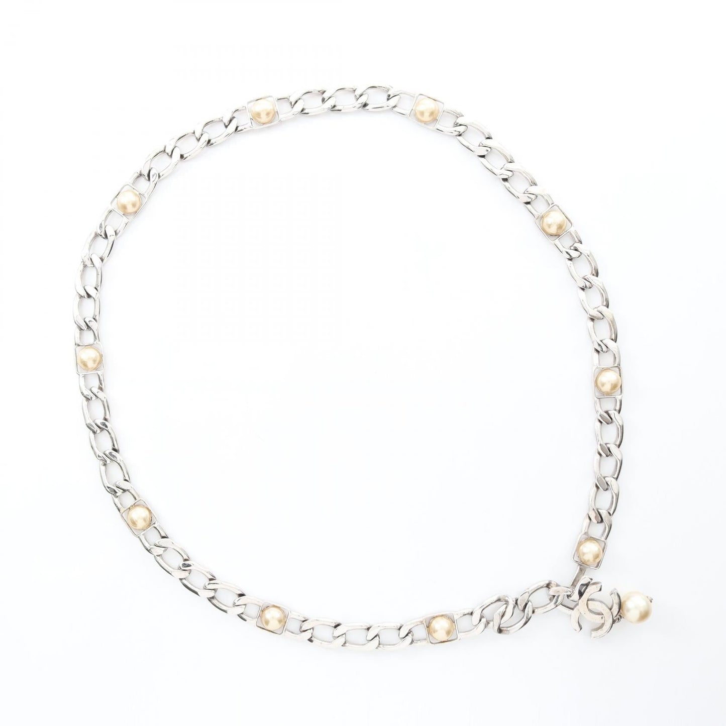 Chanel Coco Mark Metal Faux Pearl Belt