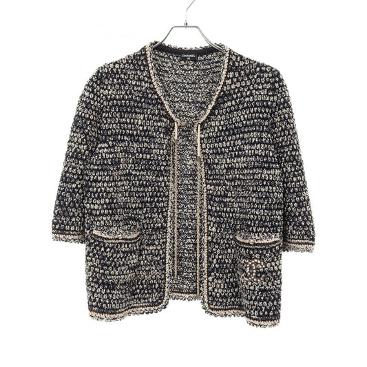 Chanel Coco Mark Chain Knit Cardigan Rayon Nylon Top Bag