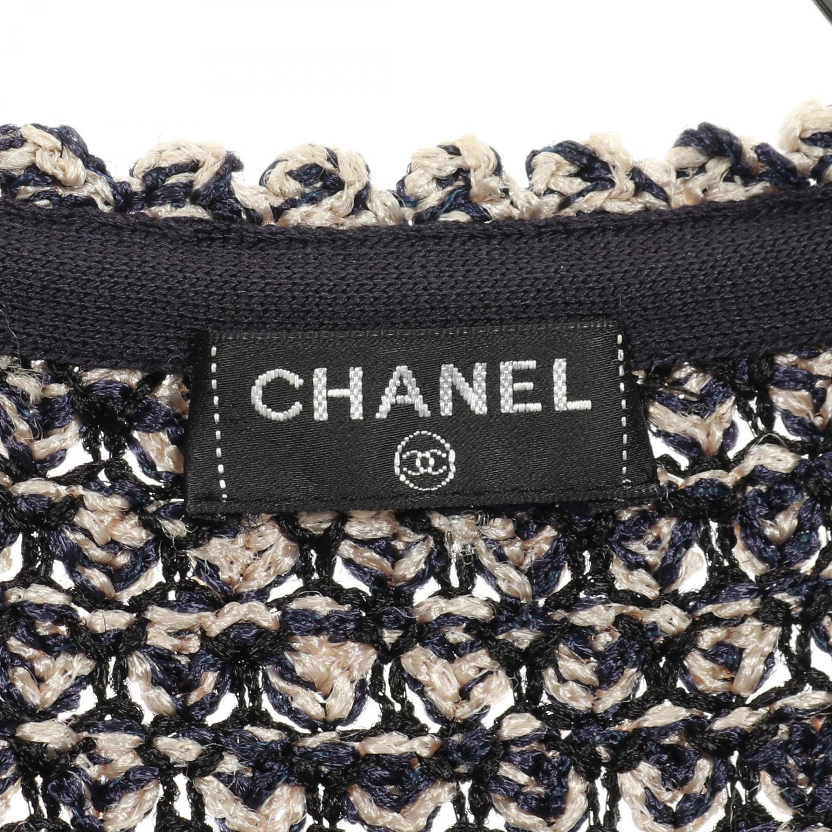 Chanel Coco Mark Chain Knit Cardigan Rayon Nylon Top Bag