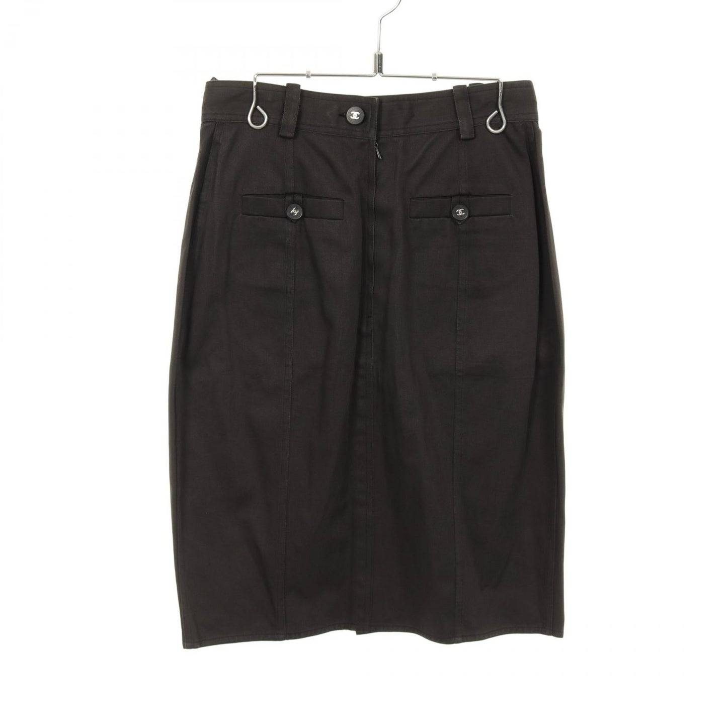 Chanel Coco Mark Button Cotton Skirt
