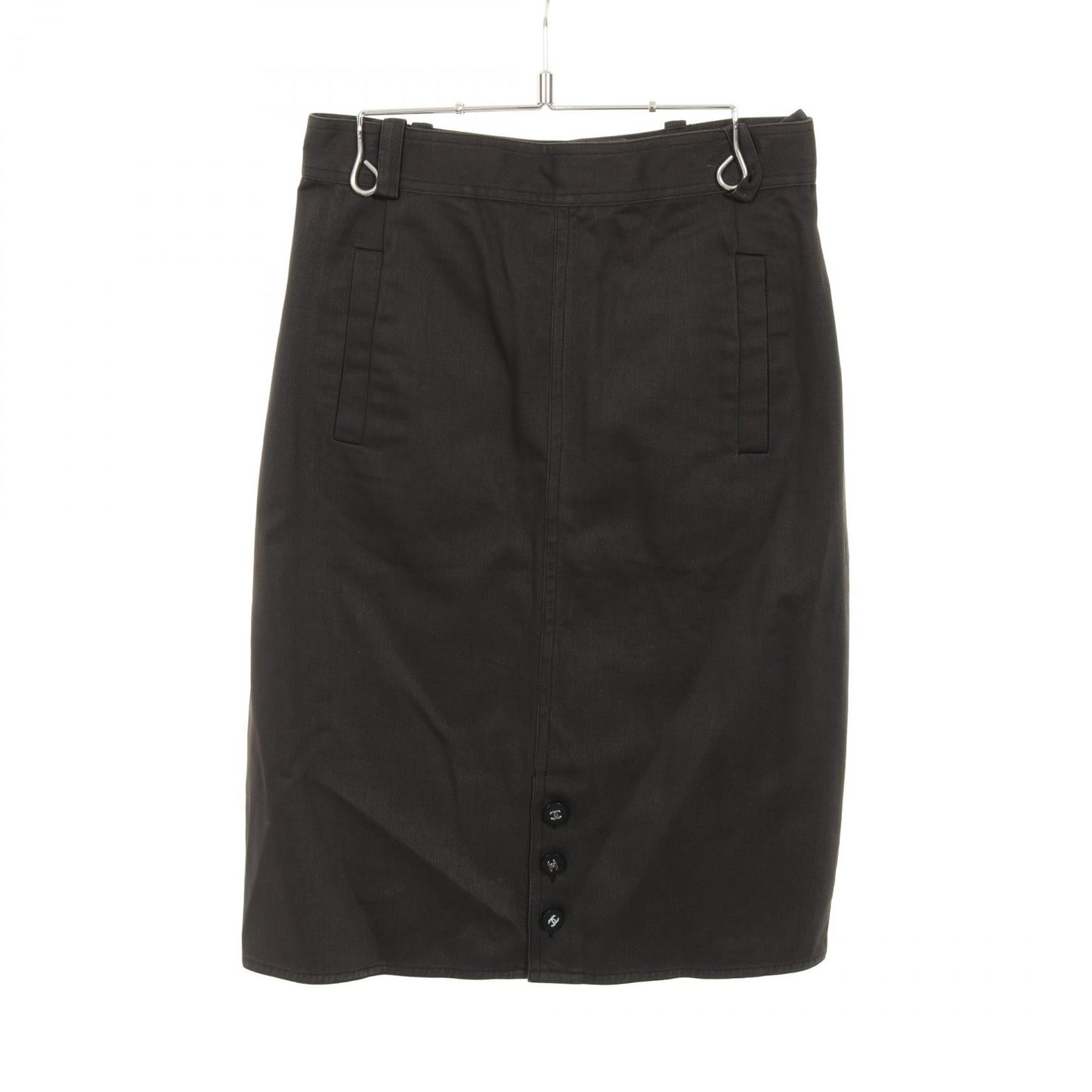 Chanel Coco Mark Button Cotton Skirt