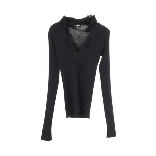 Chanel Frill Cashmere Polyester Knitwear Bag