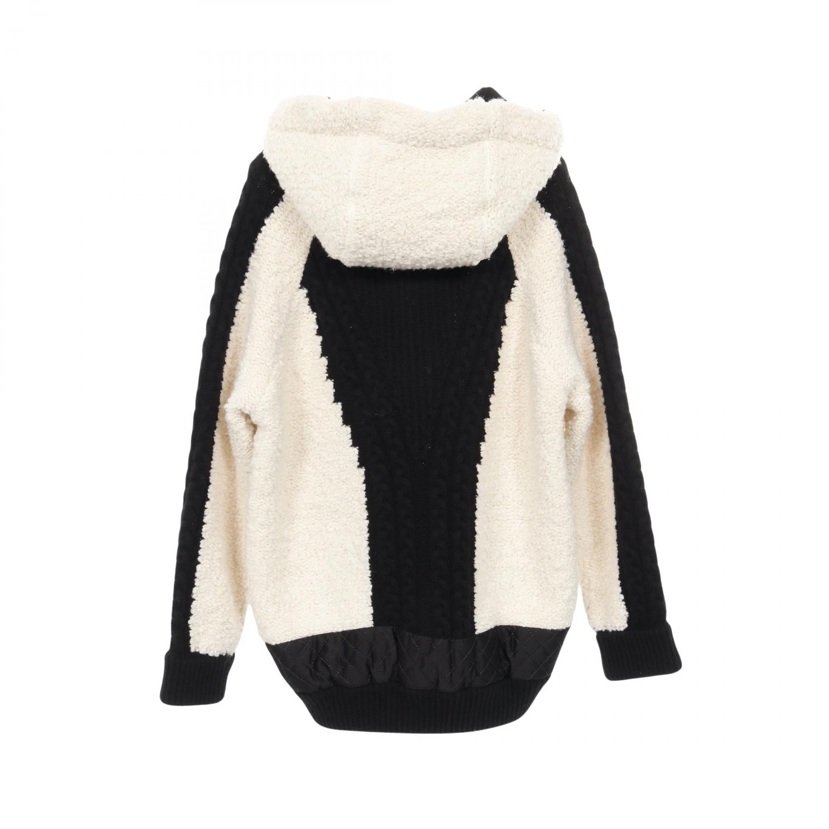 Chanel Coco Mark Zipper Matelassé Quilting Wool Cashmere Knit Outerwear Handbag