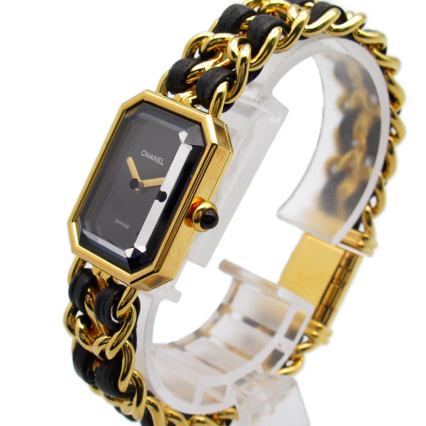 Chanel Premiere LÈççÈáë/ÁöÆÈù©ÊâãÈå?Áü?Ëã±Ê©üËäØÈªëËâ?#16.5cm