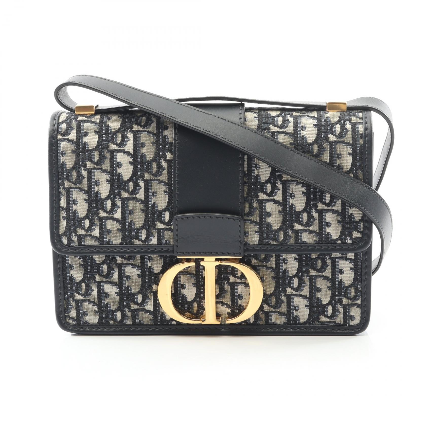 Dior Oblique Jacquard Shoulder Bag Leather Canvas