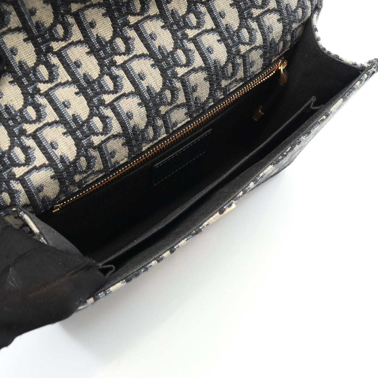 Dior Oblique Jacquard Shoulder Bag Leather Canvas