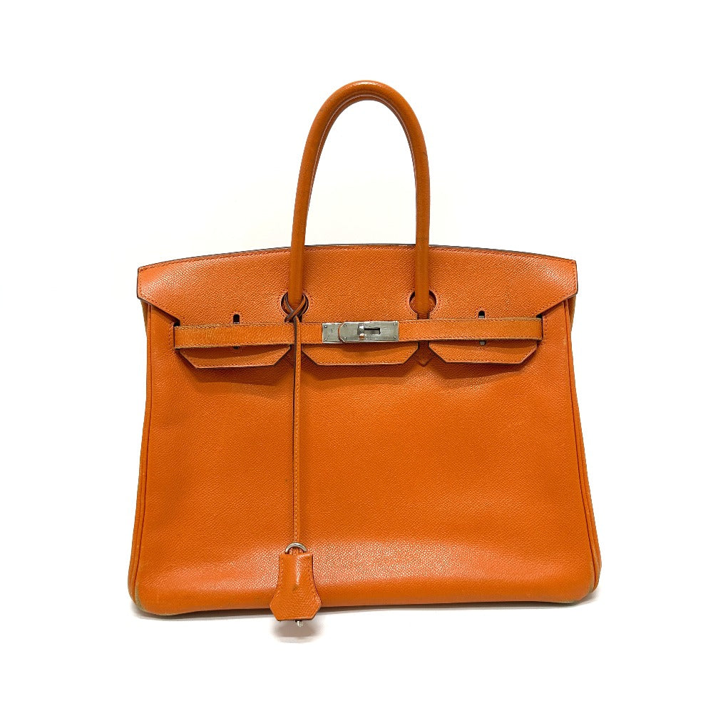 Hermes Handbag Epsom Birkin Orange Travel Bag