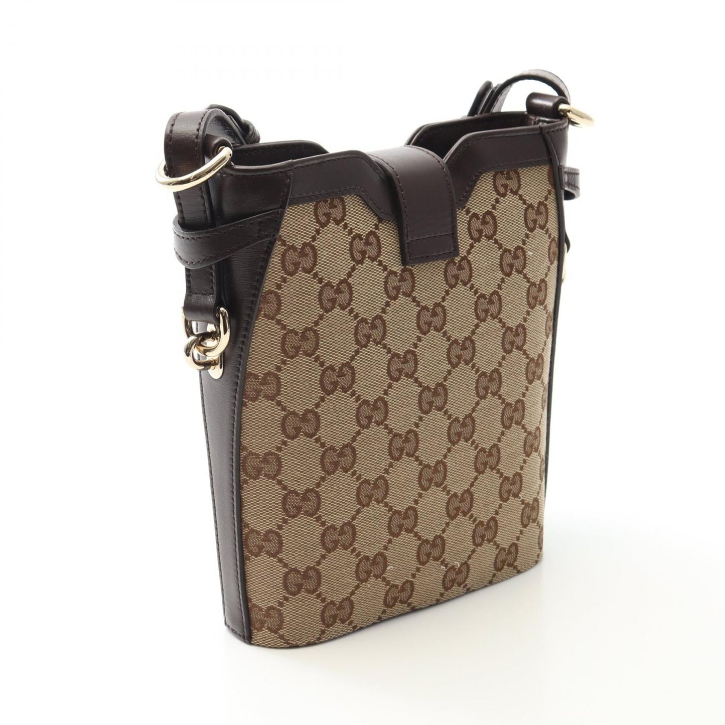 Gucci Shadow Shoulder Bag Leather Canvas