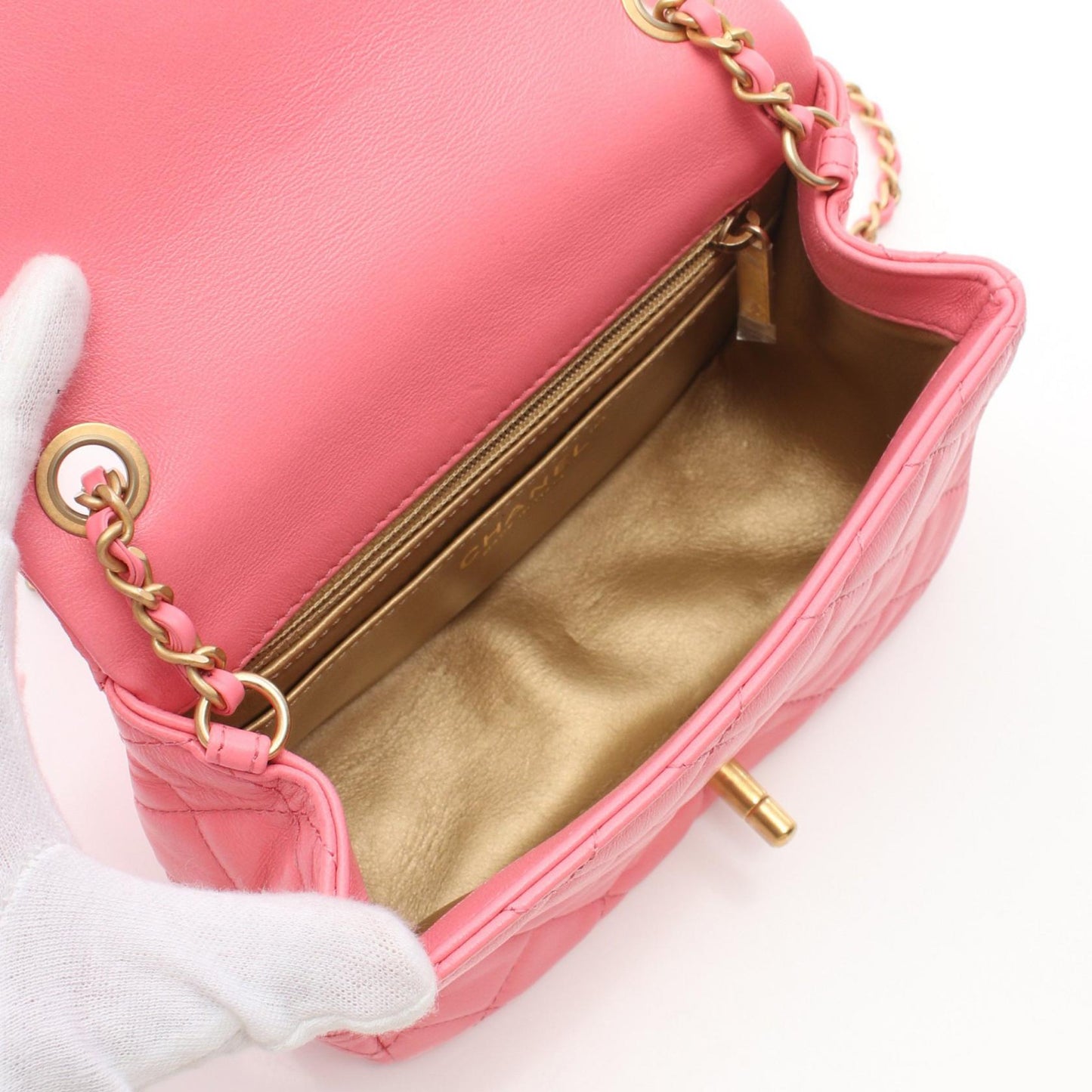 Chanel Lambskin Mini Matelasse Shoulder Bag