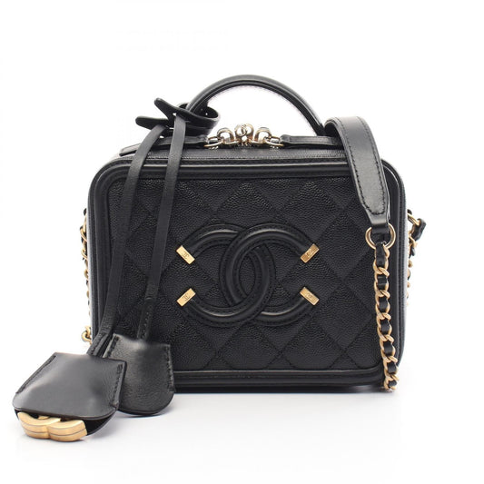 Chanel Cc Filigree Grained Calfskin 2Way Shoulder Bag
