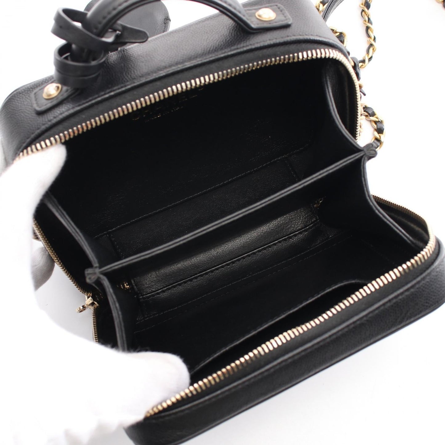 Chanel Cc Filigree Grained Calfskin 2Way Shoulder Bag