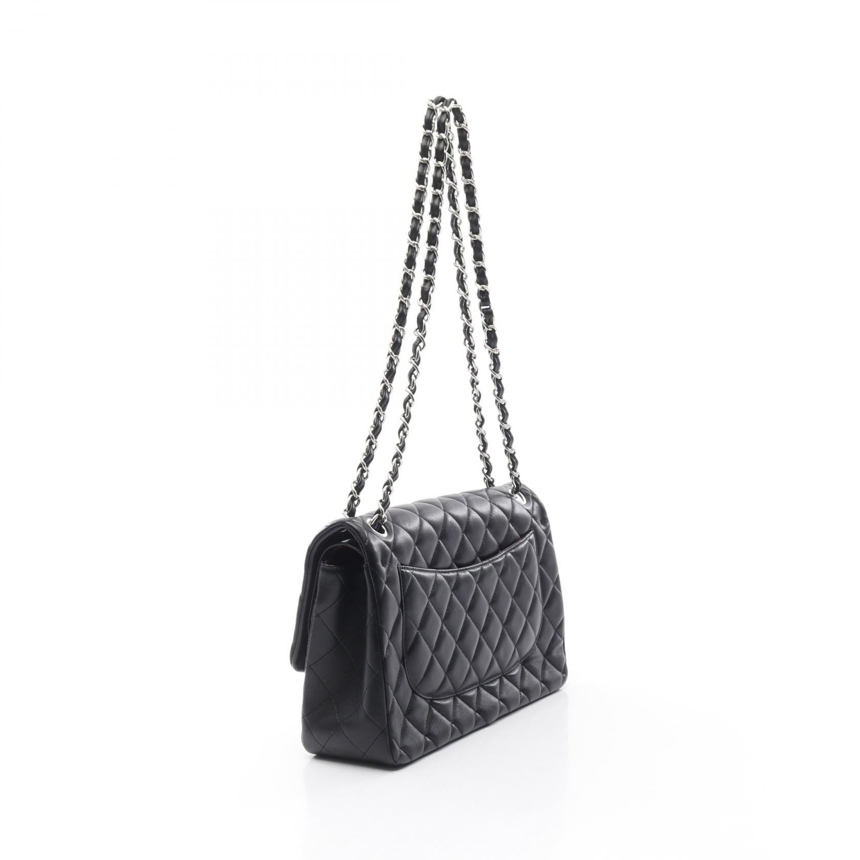 Chanel Classic Large Double Flap Lambskin Shoulder Bag