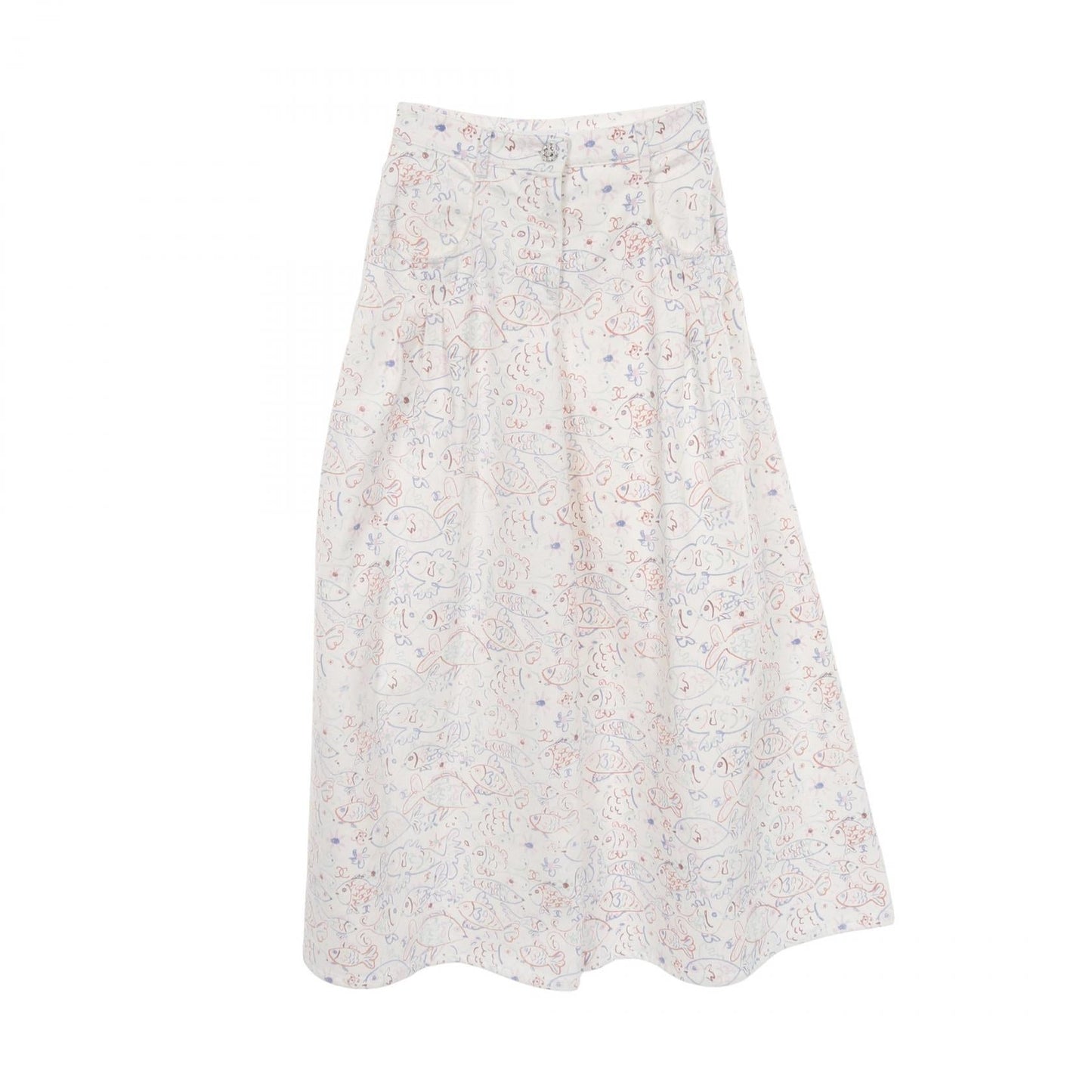 Chanel Marine Print Cotton Denim Pants