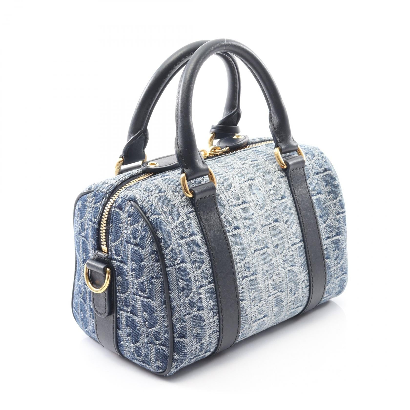 Dior Groove Oblique Jacquard Handbag Leather Denim Travel Bag
