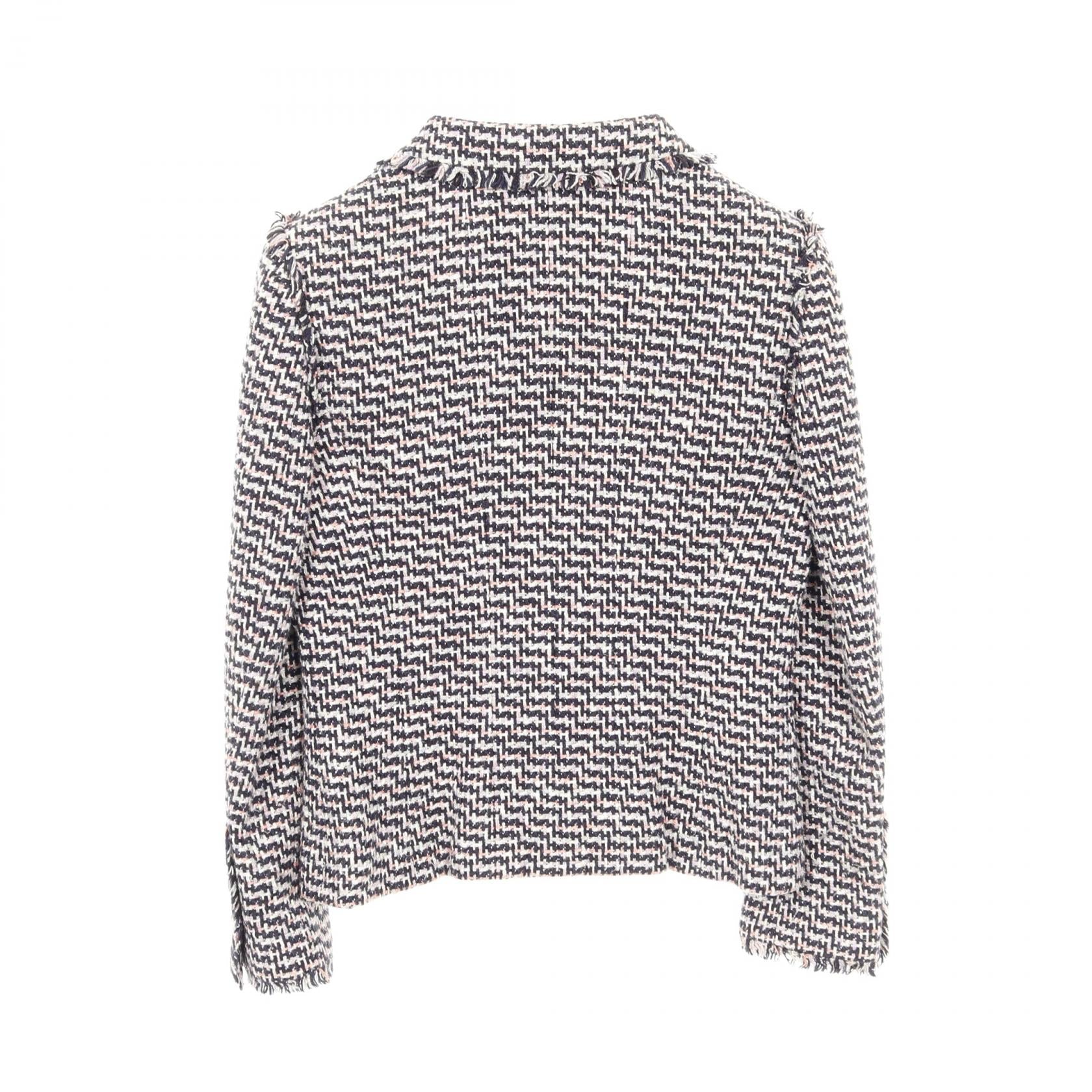 Chanel Coco Mark Button Silk Cotton Rayon Tweed Outerwear Bag