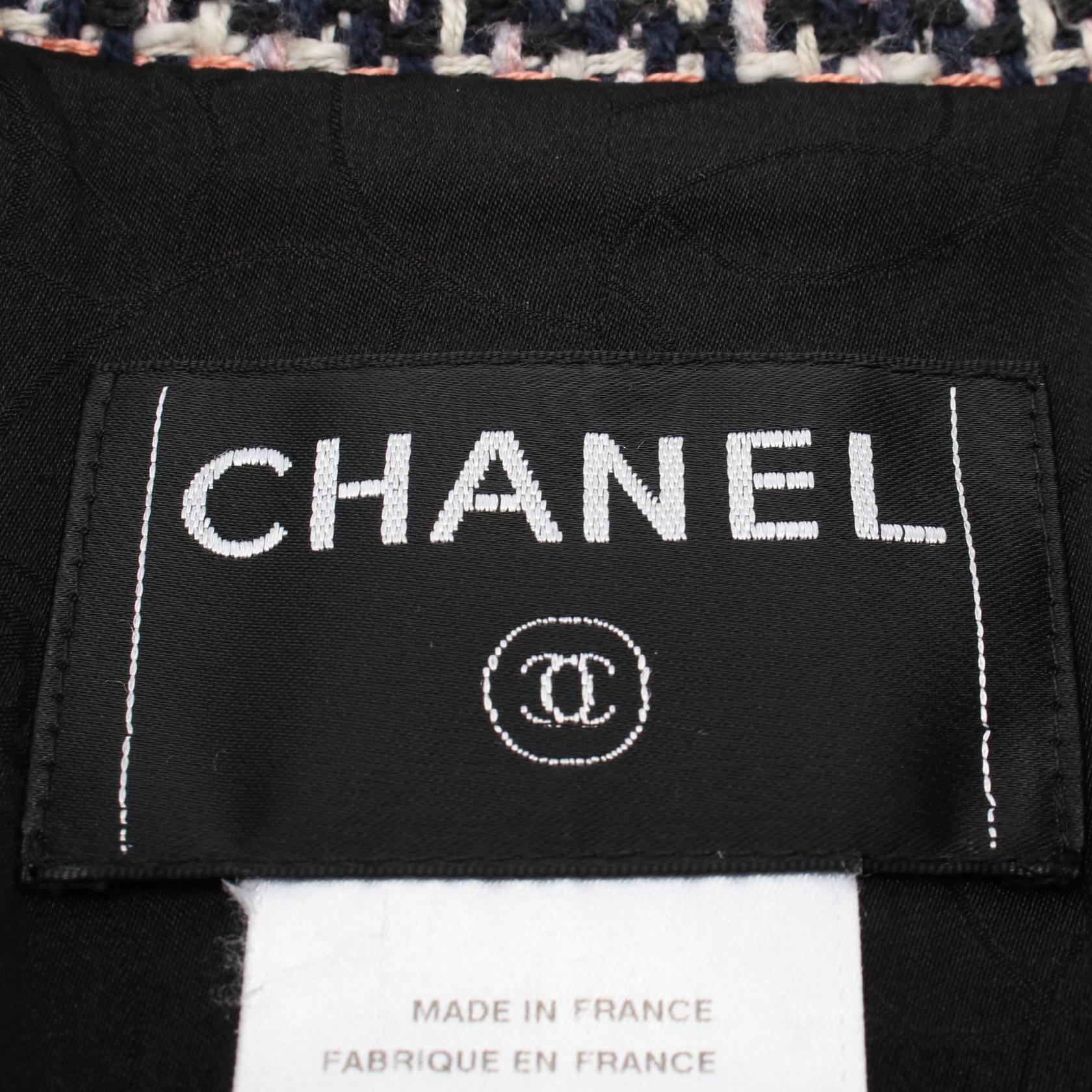 Chanel Coco Mark Button Silk Cotton Rayon Tweed Outerwear Bag