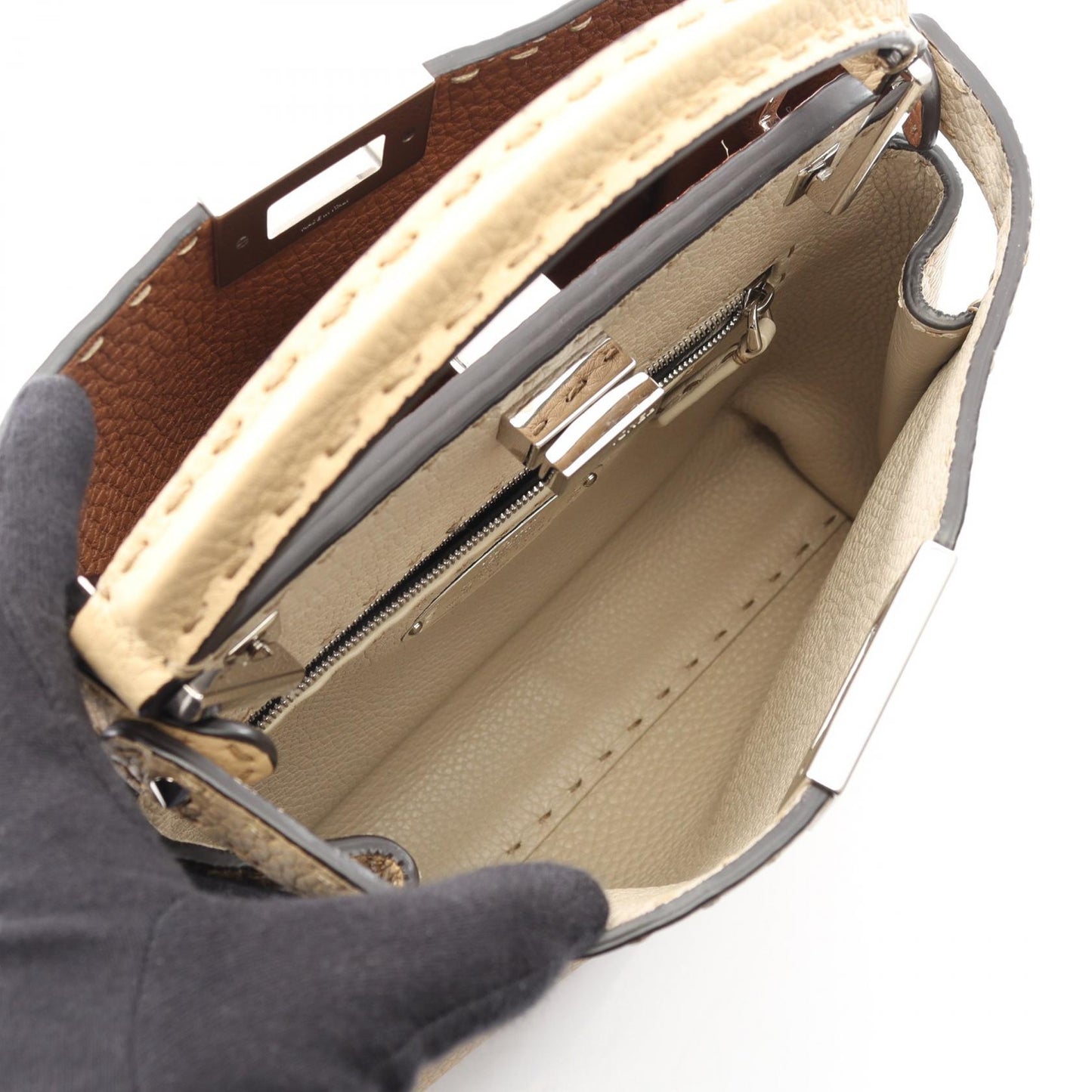 Fendi Peekaboo Essentially Handbag Leather Travel Bag