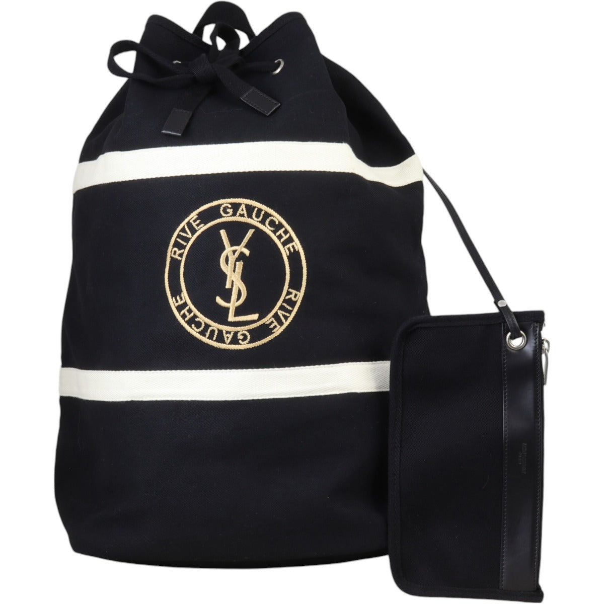 YSL Saint Laurent Rive Gauche Sling Bag Canvas Bucket Bucket Bag