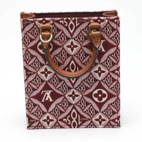 Louis Vuitton M69846 Petit Sac Plat Jacquard Monogram Leather Red Shoulder Bag