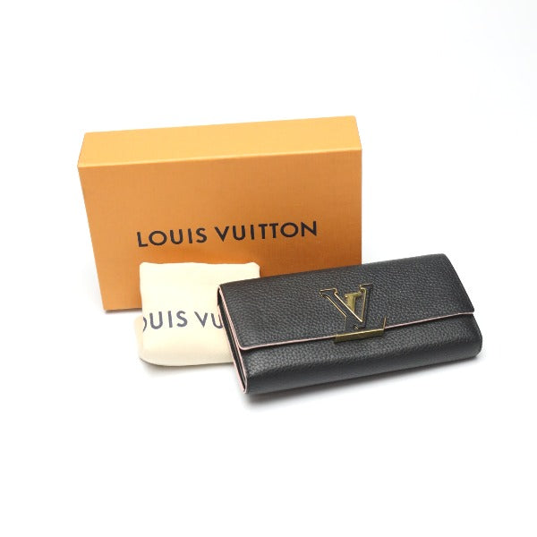 Louis Vuitton Long Purse M67663 Taurillon Clemence Black Wallet Case