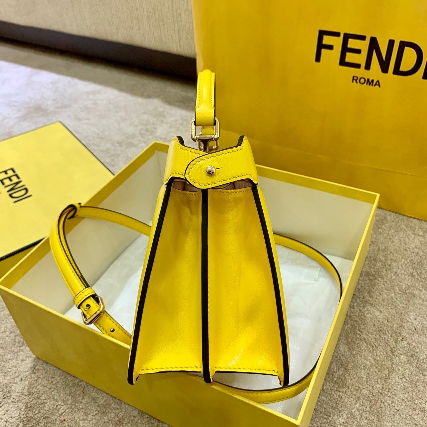 Fendi Iseeu East West Yellow Ff Travel Bag
