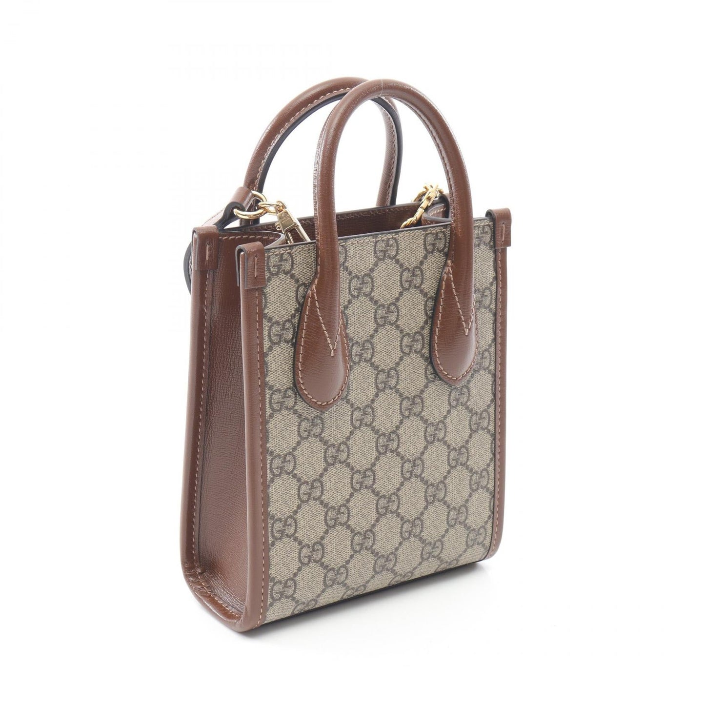 Gucci Interlocking Pvc Coated 2Way Tote Bag Leather Canvas
