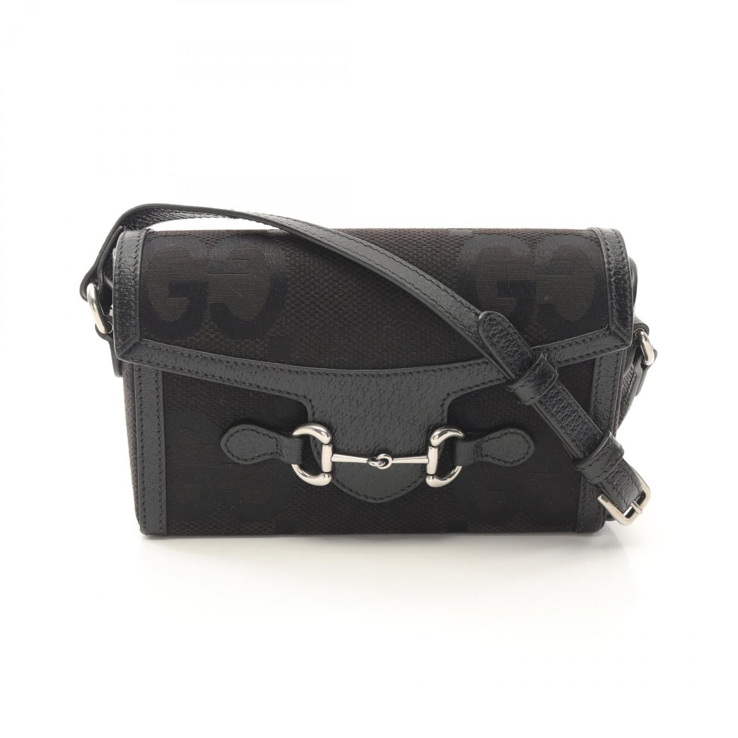 Gucci Horsebit Jumbo Shoulder Bag Leather Canvas