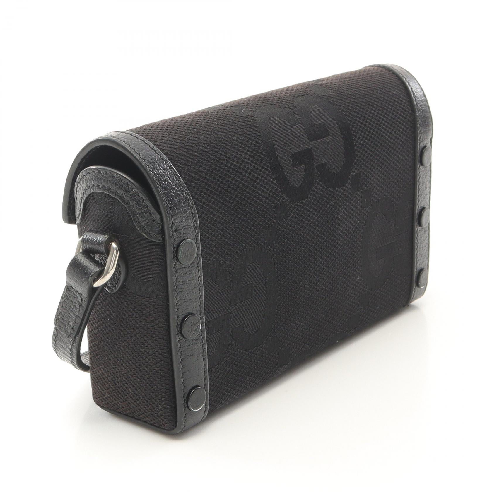 Gucci Horsebit Jumbo Shoulder Bag Leather Canvas