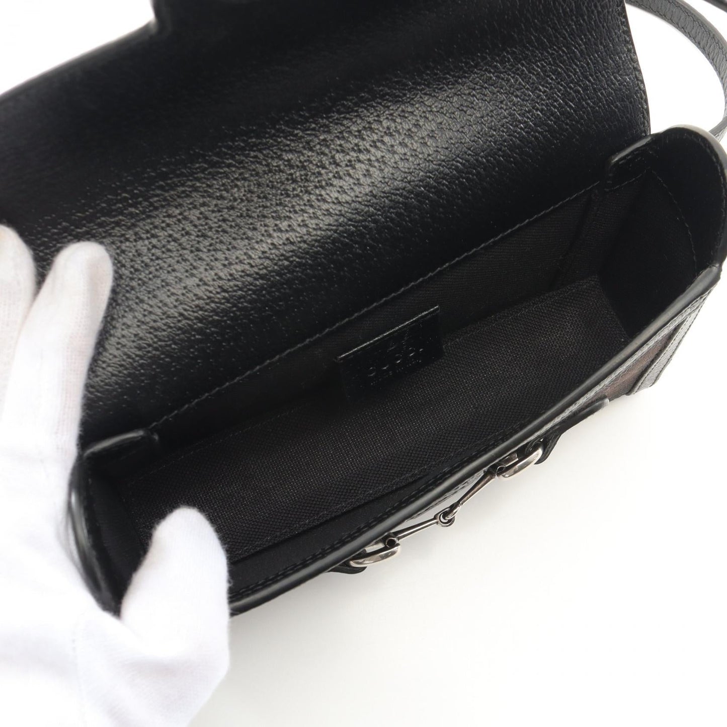 Gucci Horsebit Jumbo Shoulder Bag Leather Canvas