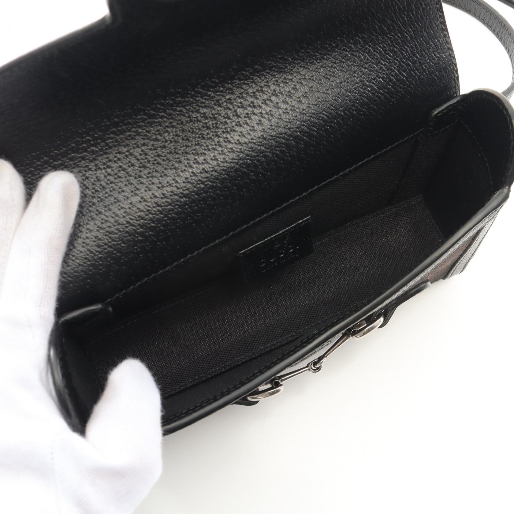 Gucci Horsebit Jumbo Shoulder Bag Leather Canvas